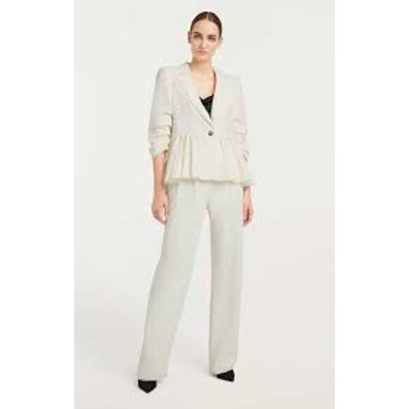 Cinq á Sept Kourtney Blazer Ivory ZJ5391319Z-IVO Single Breasted Ruffle XS US2 - Picture 4 of 8